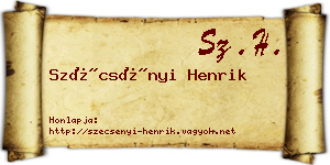 Szécsényi Henrik névjegykártya