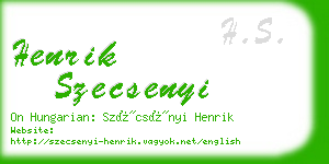 henrik szecsenyi business card